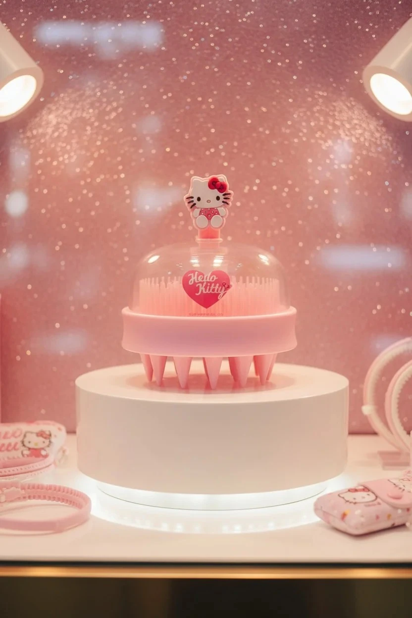 Sanrio Lisanslı Hello Kitty Pembe Serisi Masaj Aleti Şampuan Fırçası