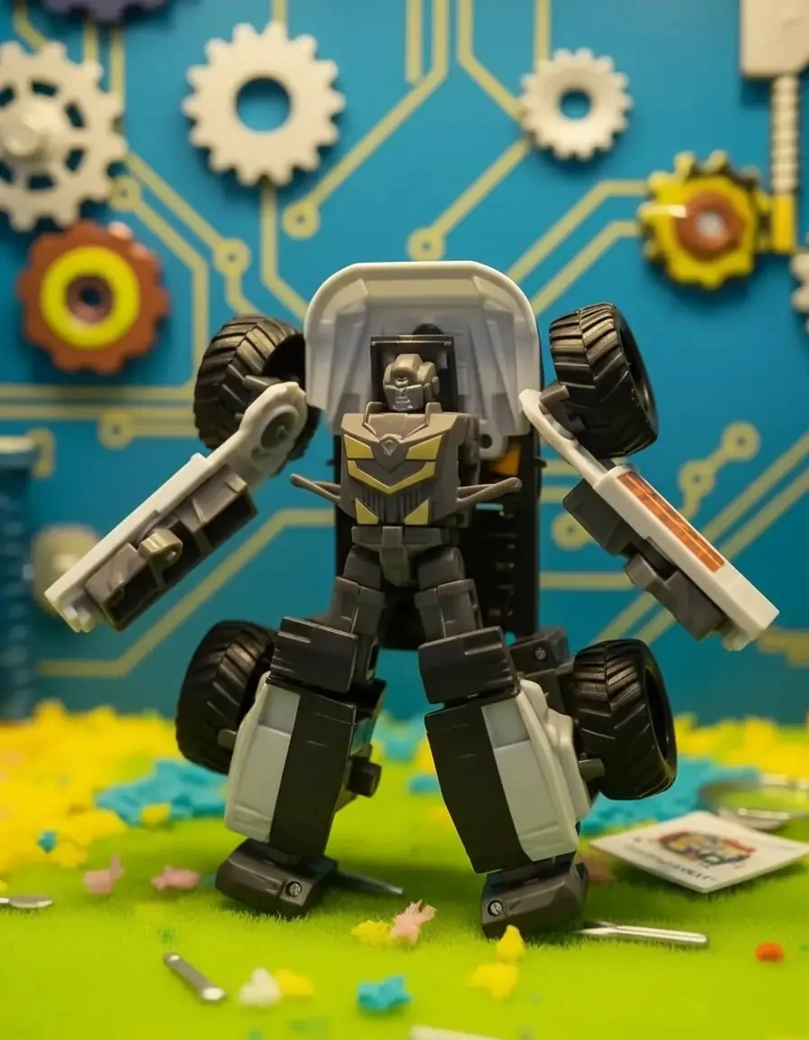 Miniso Lisanslı Metal Robota Dönüşen Off-Road Aracı – Dayanıklı Gövde Yeşil/Beyaz 14 Cm