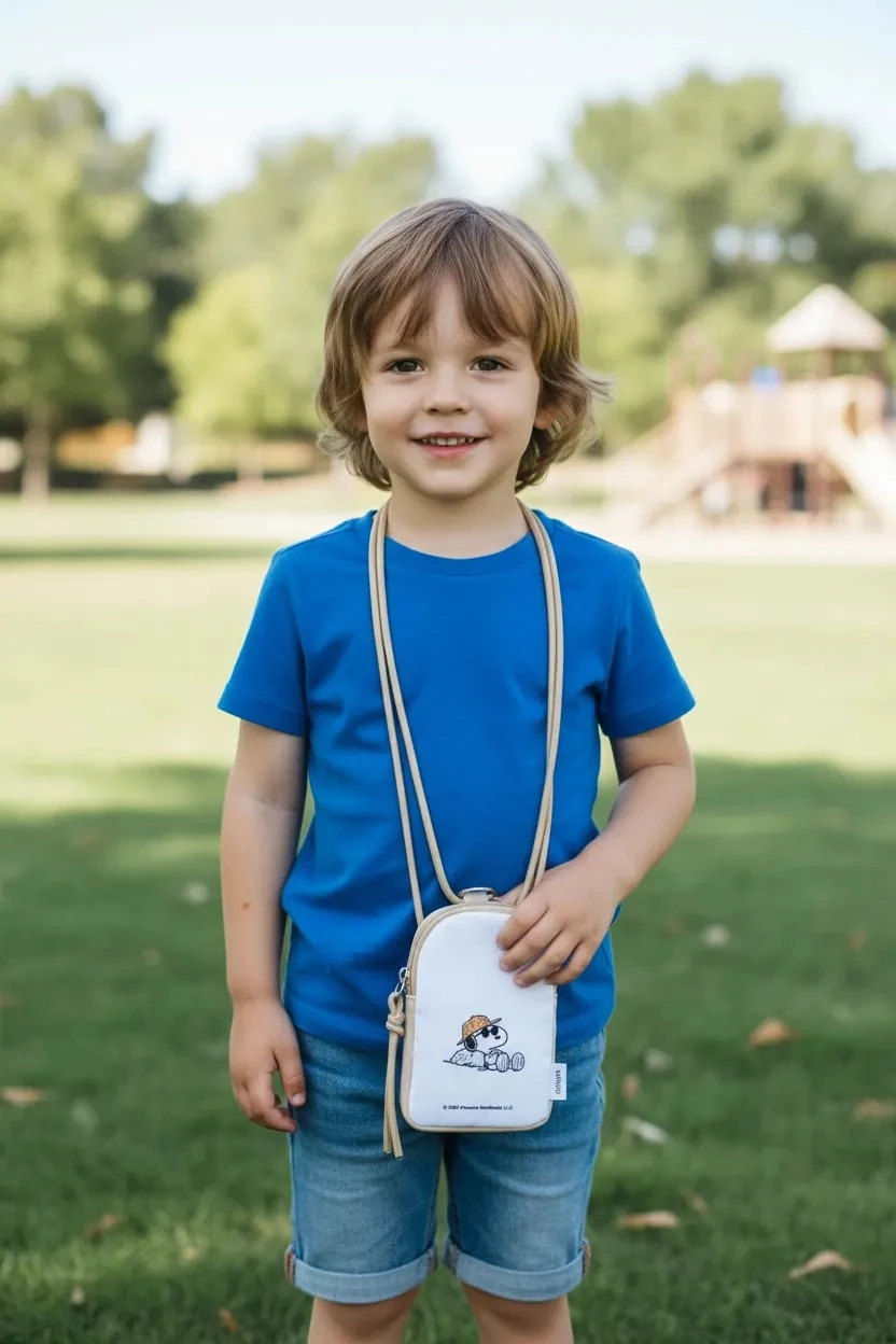 Snoopy Lisanslı Eğlence Serisi Çapraz Bozuk Para Çantası (Bej)