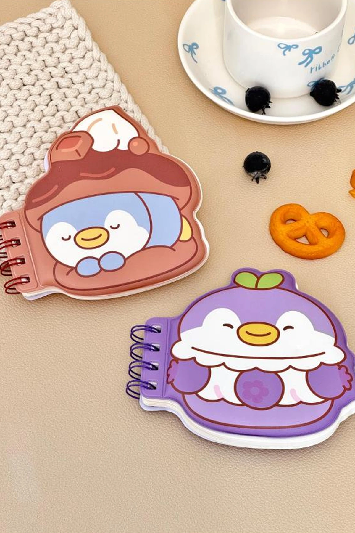 Pişirme Serisi Figürlü Telli Not Defteri- Mini Pen (2 çeşitli Model)