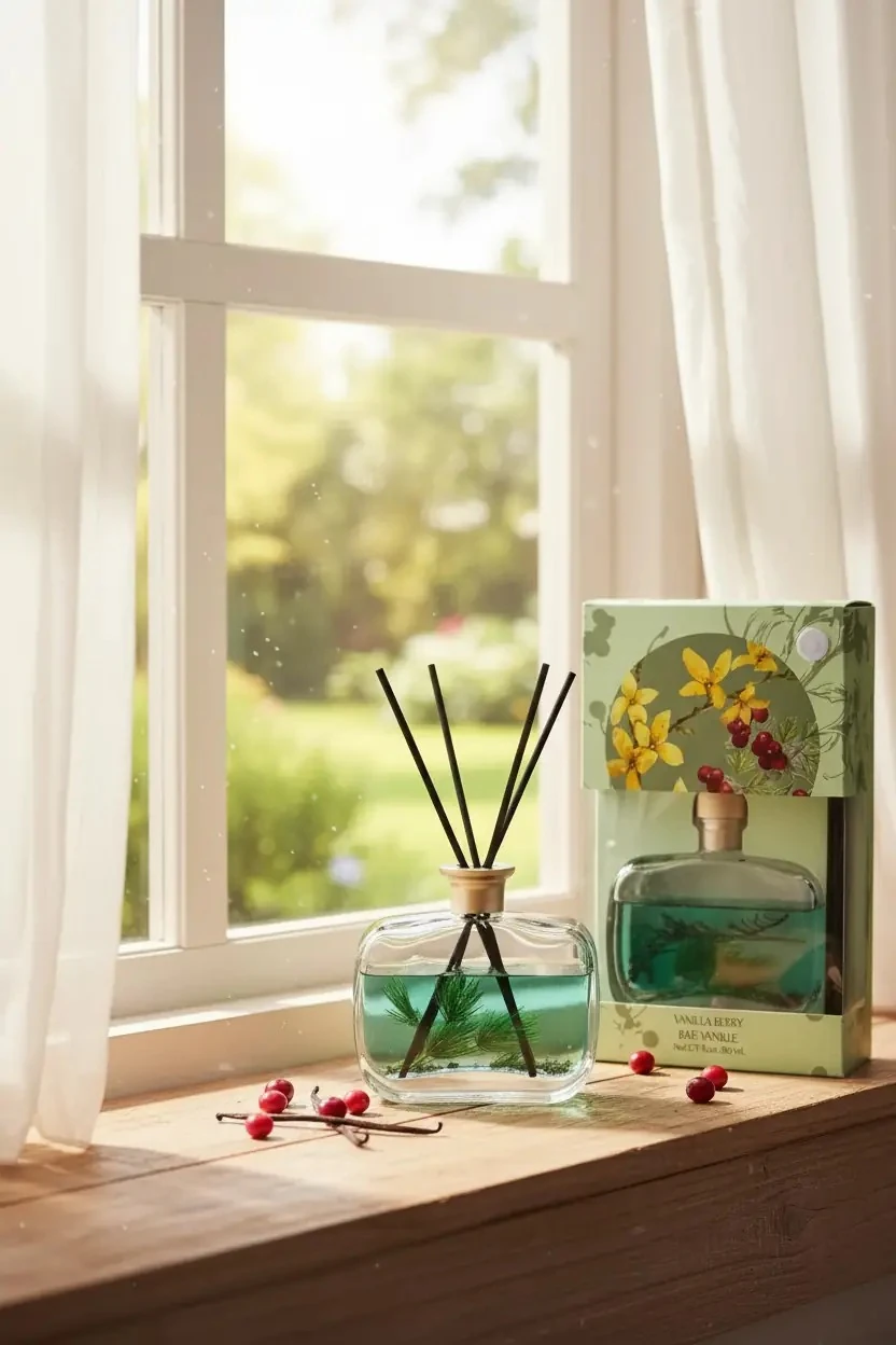 Miniso Lisanslı Sudaki Çiçek Serisi Vanilya ve Kızılcık Oda Kokusu – Tatlı ve Kalıcı Ev Parfümü 80 ML