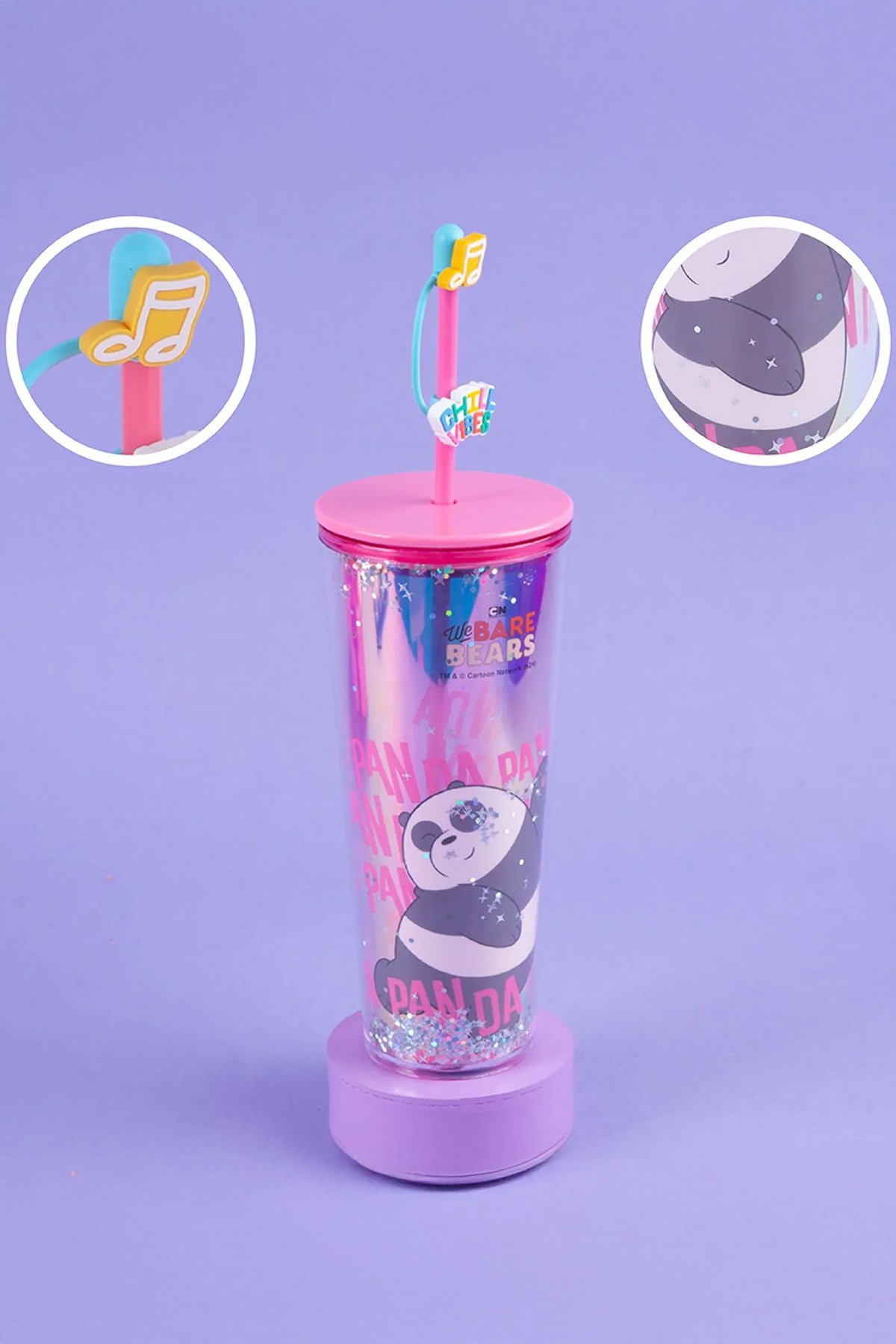 We Bare Bears Lisanslı Çift Cidarlı Pipetli Şişe (800ml) - Panda