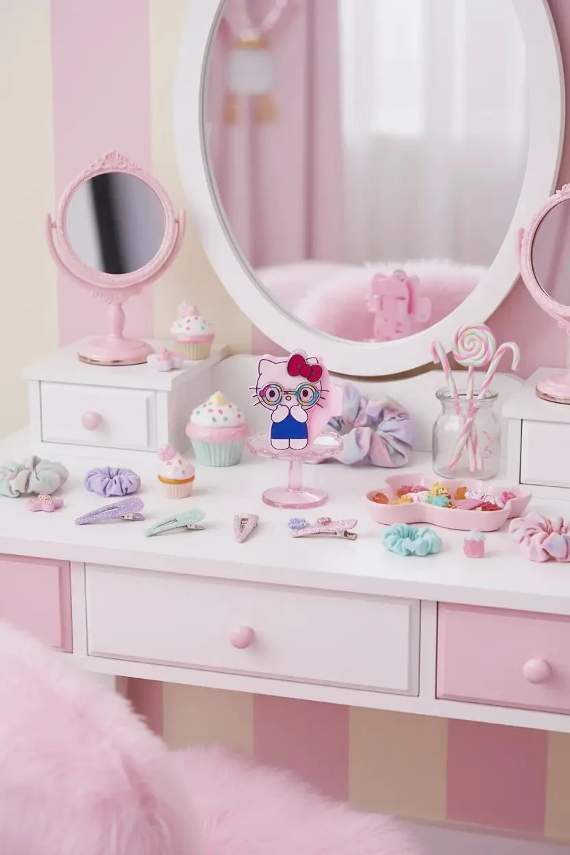 Sanrio Lisanslı Hello Kitty Tatlı Fabrikası Serisi Saç Tokası – Renkli Çocuk Saç Aksesuarı