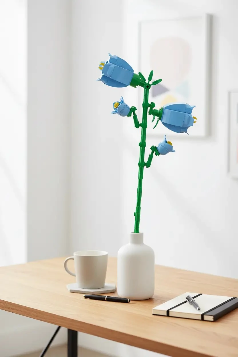 Miniso Lisanslı Çiçek Serisi Çan Çiçeği İnşa Blokları Seti ABS Dekoratif Çiçek Yapım Bloğu