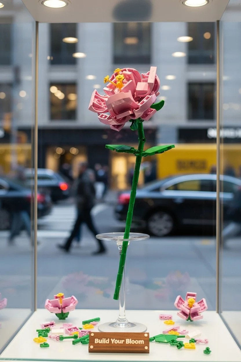 Çiçek Serisi Pembe Gül Oyun Bloğu