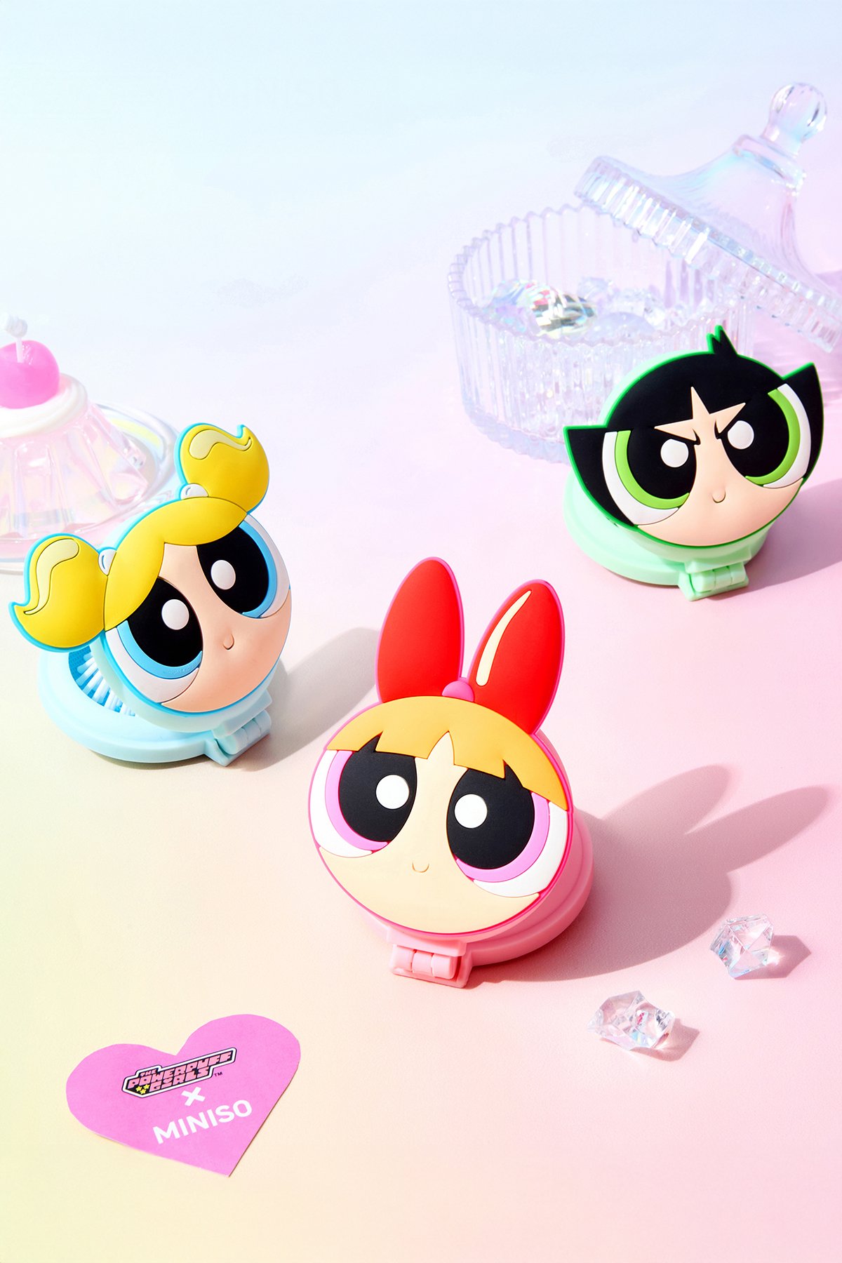 Powerpuff Girls Lisanslı Aynalı Mini Saç Fırçası - Bubbles