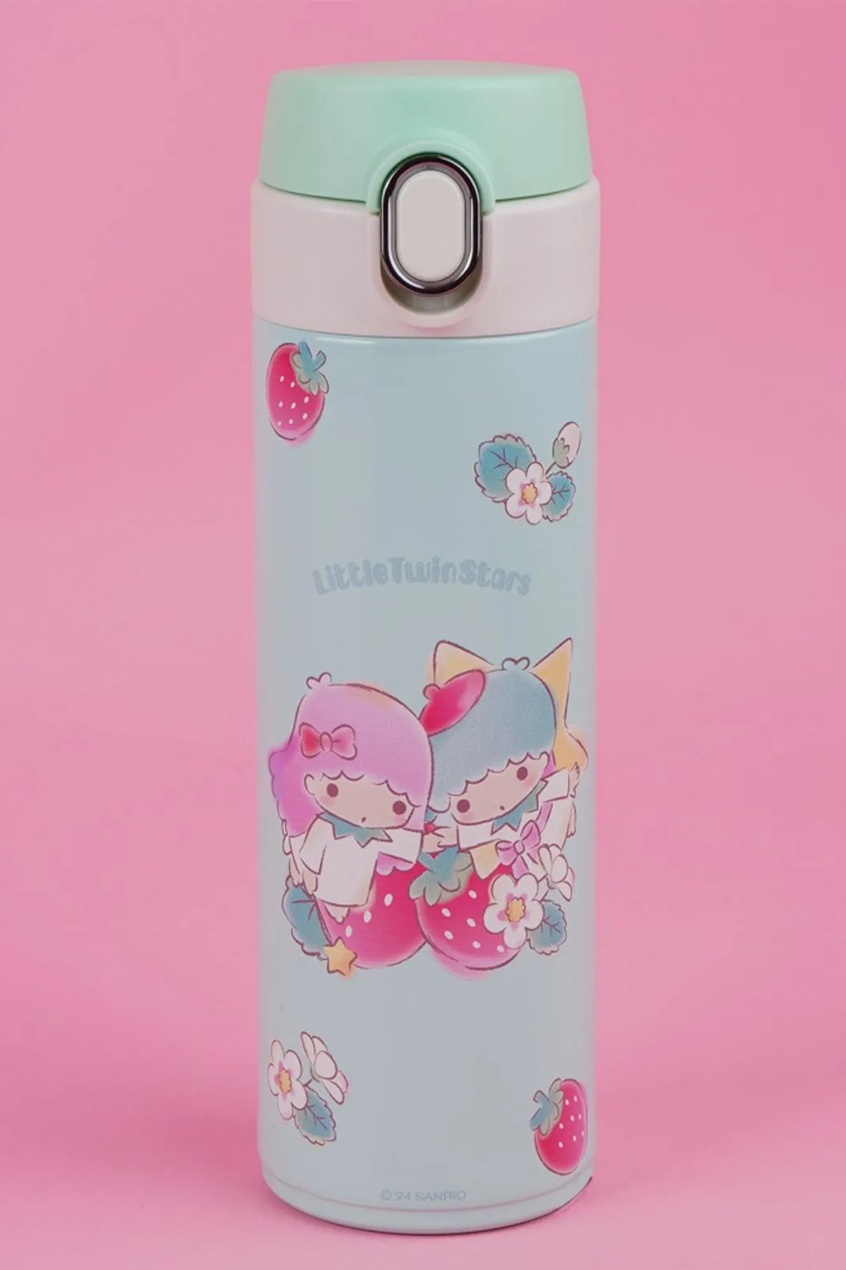 Sanrio Lisanslı Otomatik Kapaklı Termos (420ml) - Little Twin Stars