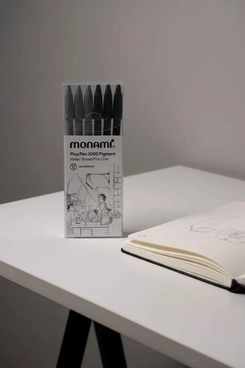 MONAMİ PLUS PEN 3000 ÇİZİM KALEMİ 6’LI GRİ TONLAR