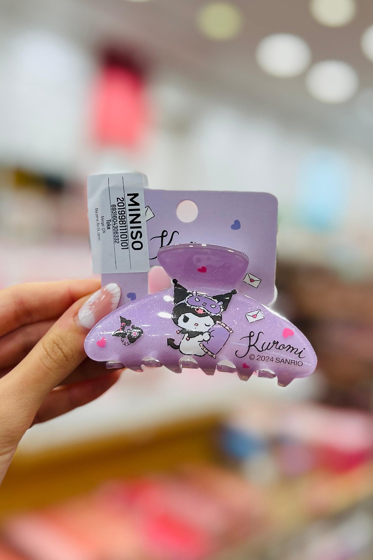 Sanrio Lisanslı Kıskaç Toka - Kuromi