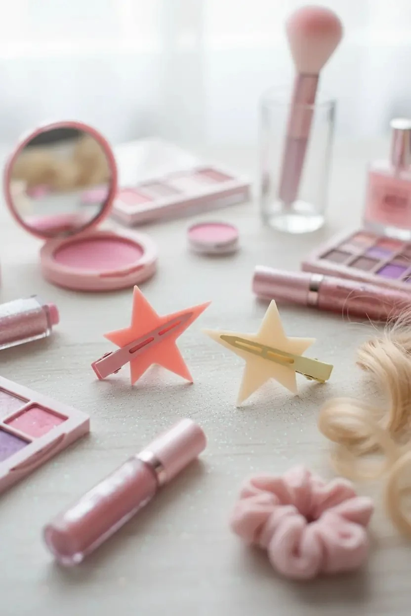 Renkli Yıldızlı Pens 2'li Toka Seti