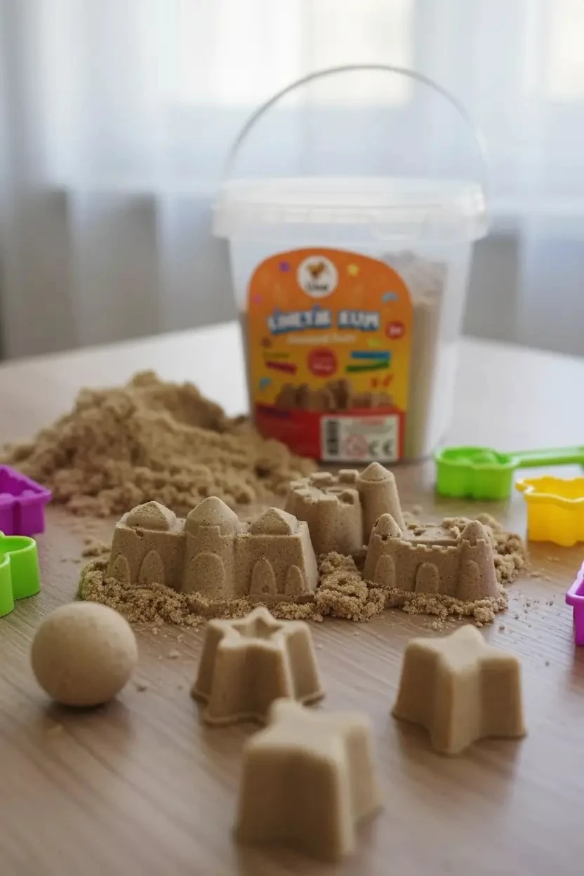 Lino Kinetik Kum 500 Gr – Doğal Kova İle Eğlenceli Ve Öğretici Oyun