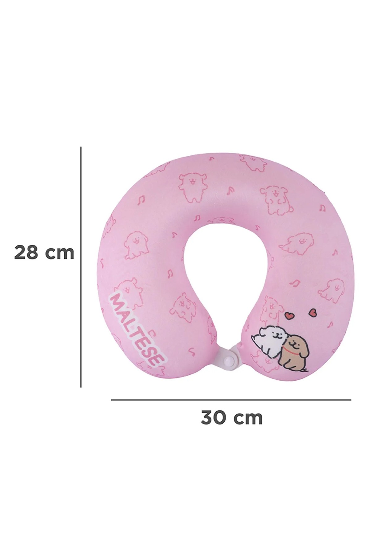 Maltese Lisanslı Hafızalı Sünger Boyun Yastığı - Pembe (Outlet)