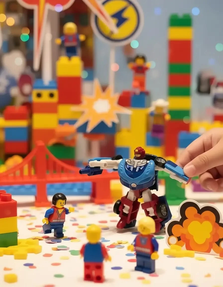 Miniso Lisanslı Metal Robota Dönüşen Yarış Arabası – Aksiyon Dolu Dayanıklı Tasarım Kırmızı/Mavi 14 Cm