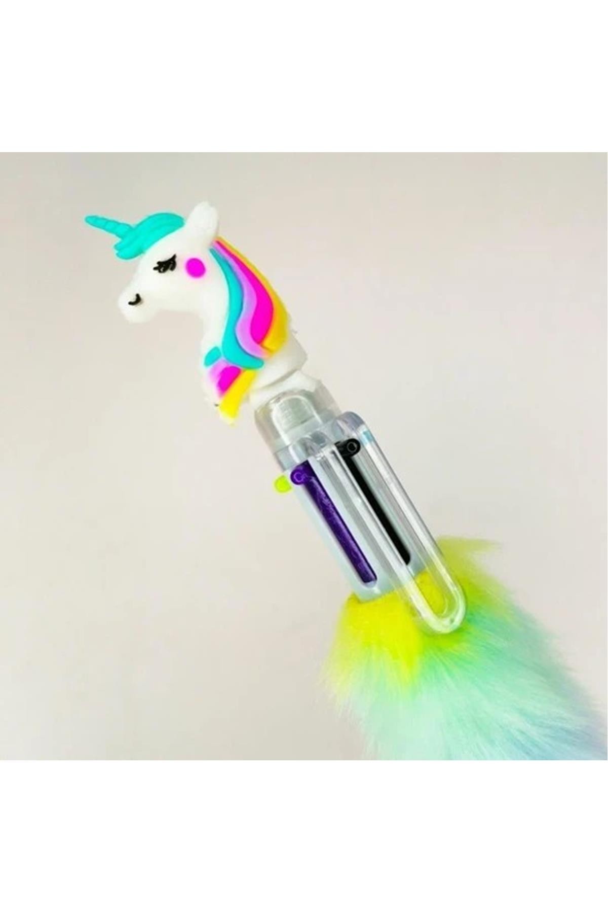 Tüy Yumağı Unicorn 6 Renk Yazan Kalem