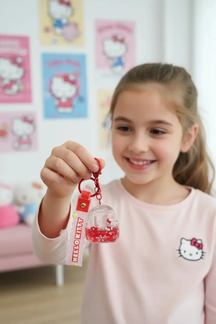 Sanrio Lisanslı Sırt Çantası Figürlü Sulu Anahtarlık