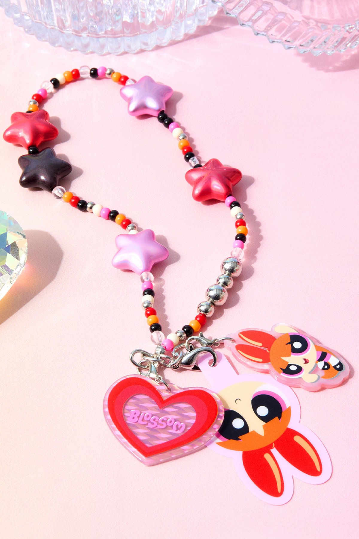 Powerpuff Girls Lisanslı Yıldız Figürlü Boncuklu Telefon İpi