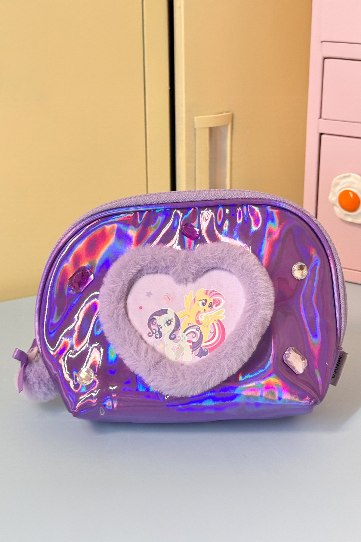 My Little Pony Lisanslı Kalp Şekilli Kozmetik Çantası - Mor