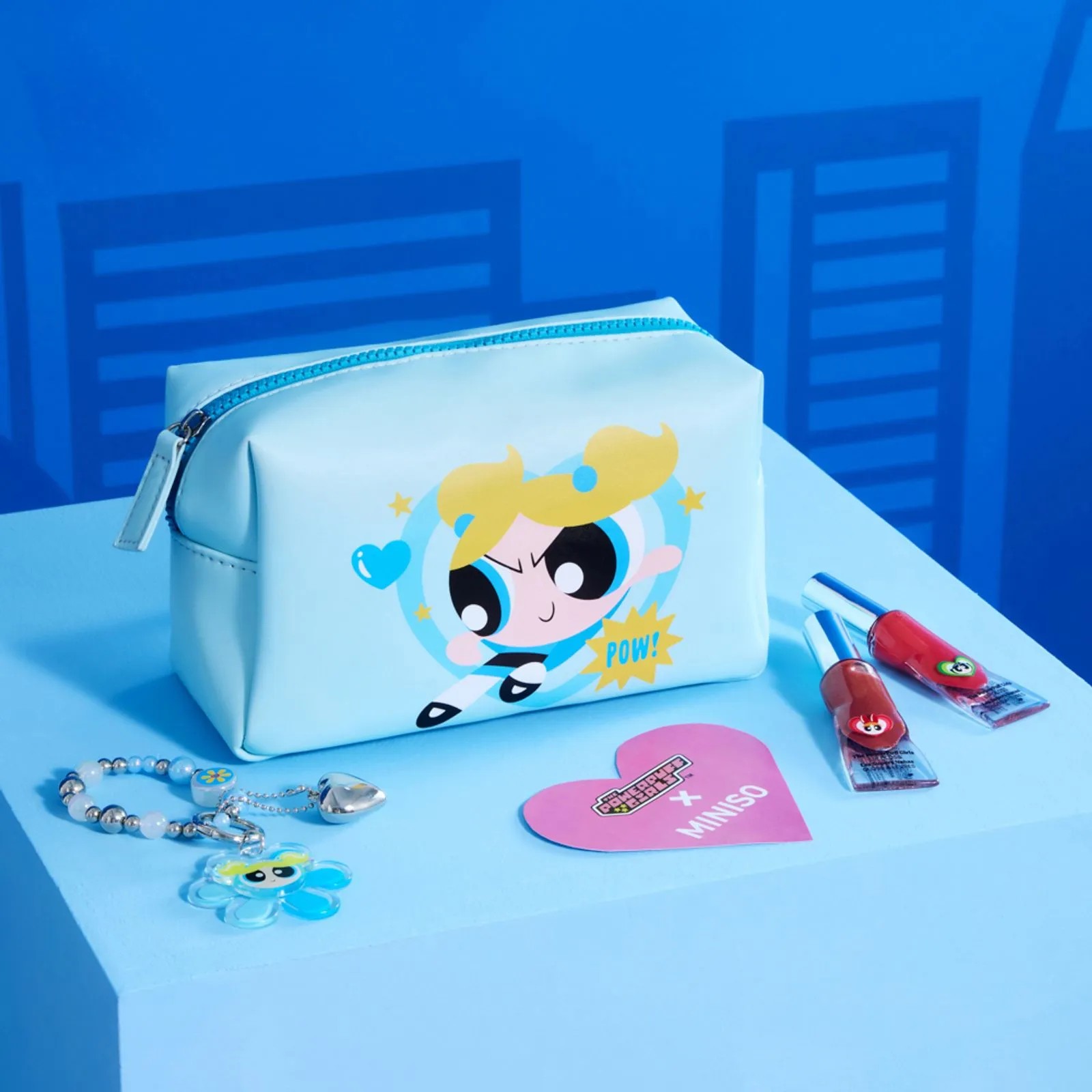 Powerpuff Girls Lisanslı Kare Kozmetik Çantası - Bubbles
