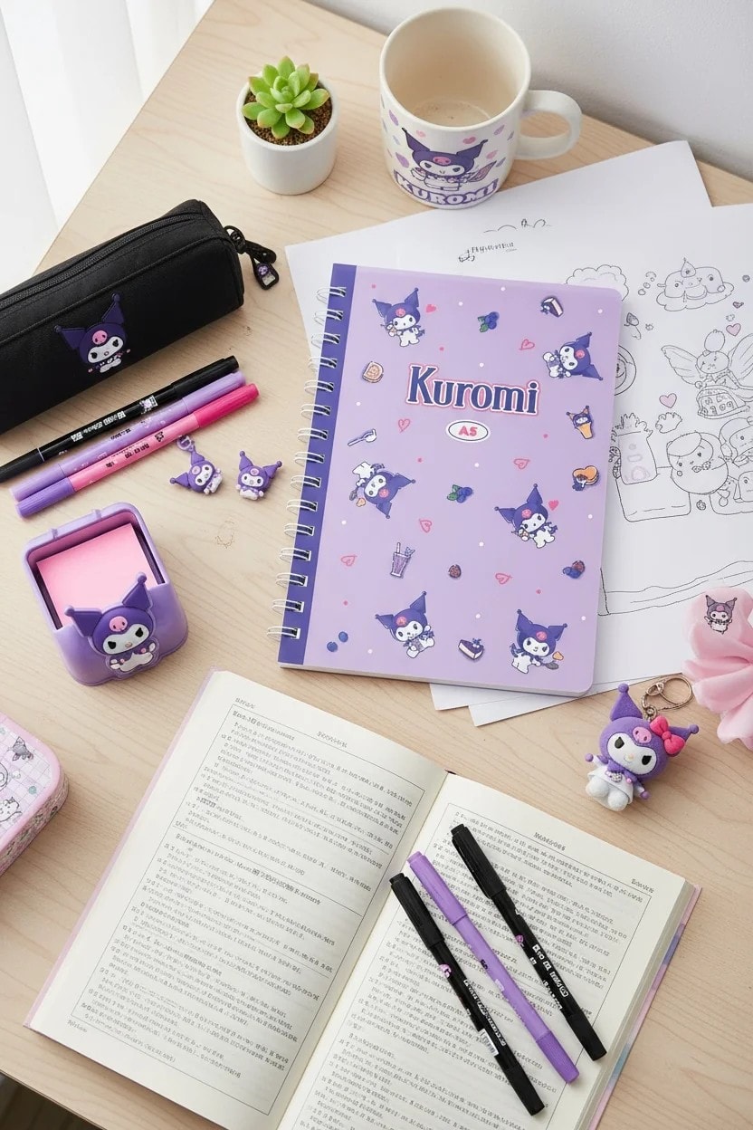 Sanrio Lisanslı Kuromi Retro Koleksiyonu A5 PP Tel Ciltli Kitap (80 Sayfa)