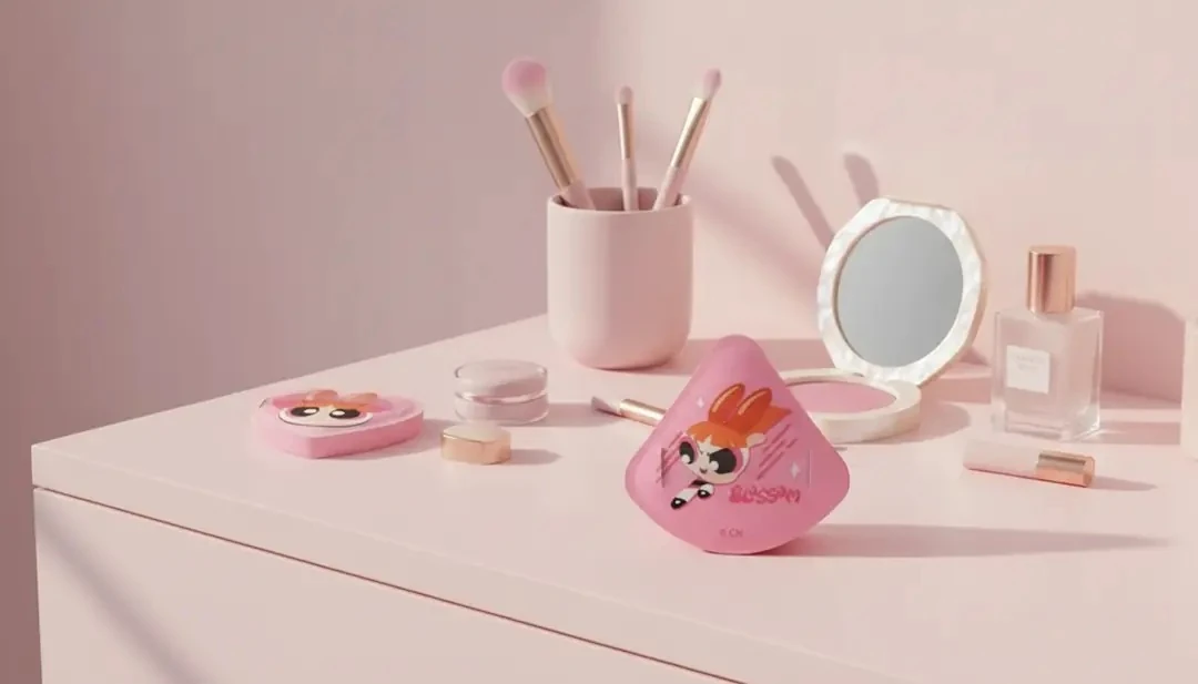 Powerpuff Girls Lisanslı Makyaj Puf Seti - Blossom