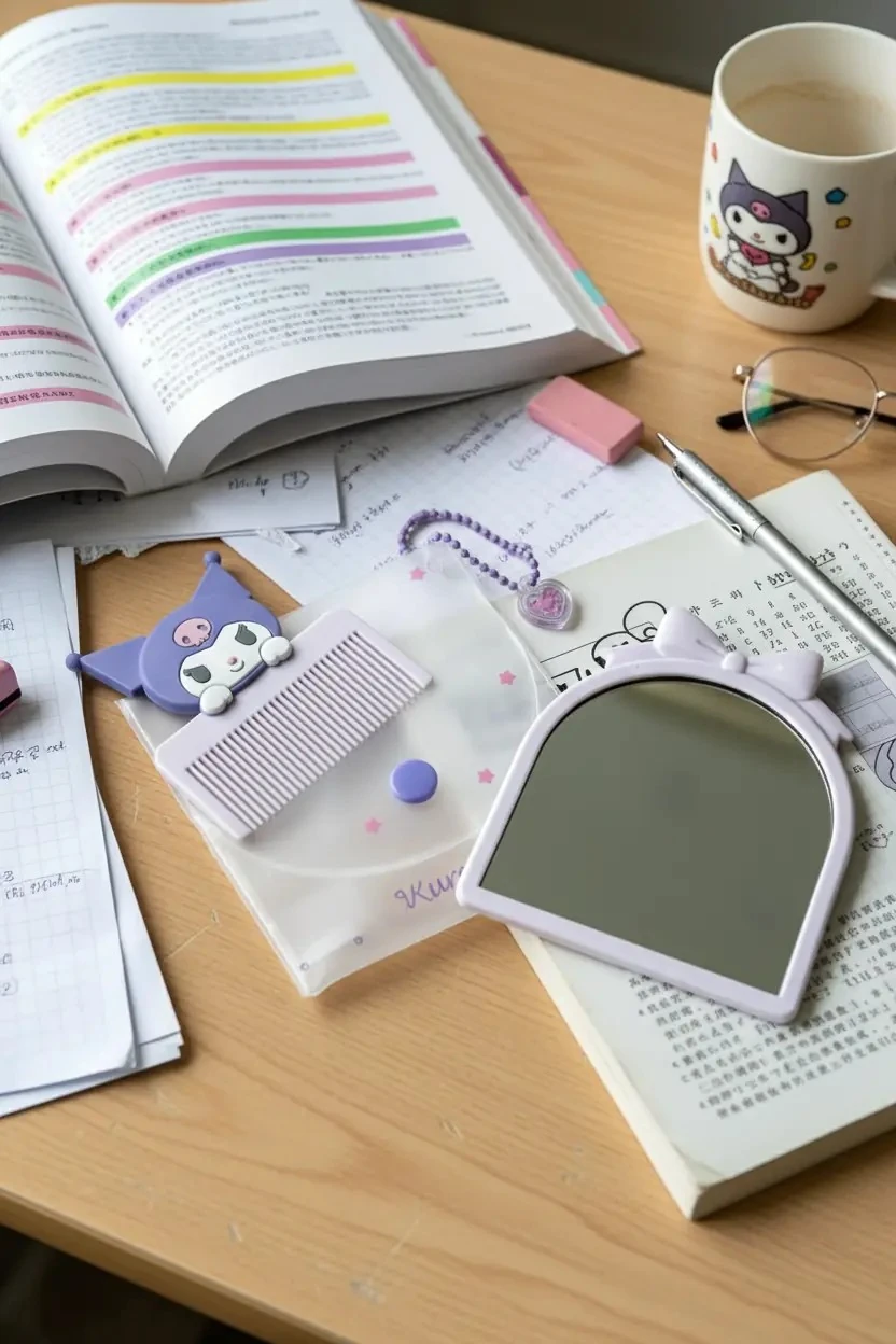 Sanrio Lisanslı Mini Aynalı Tarak Seti