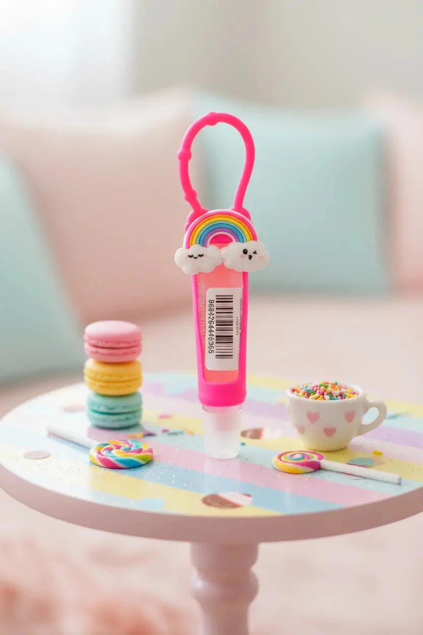 Purgel Lip Gloss Gökkuşağı Figürlü – Askılı & Pratik Parlatıcı Dudak Cilası