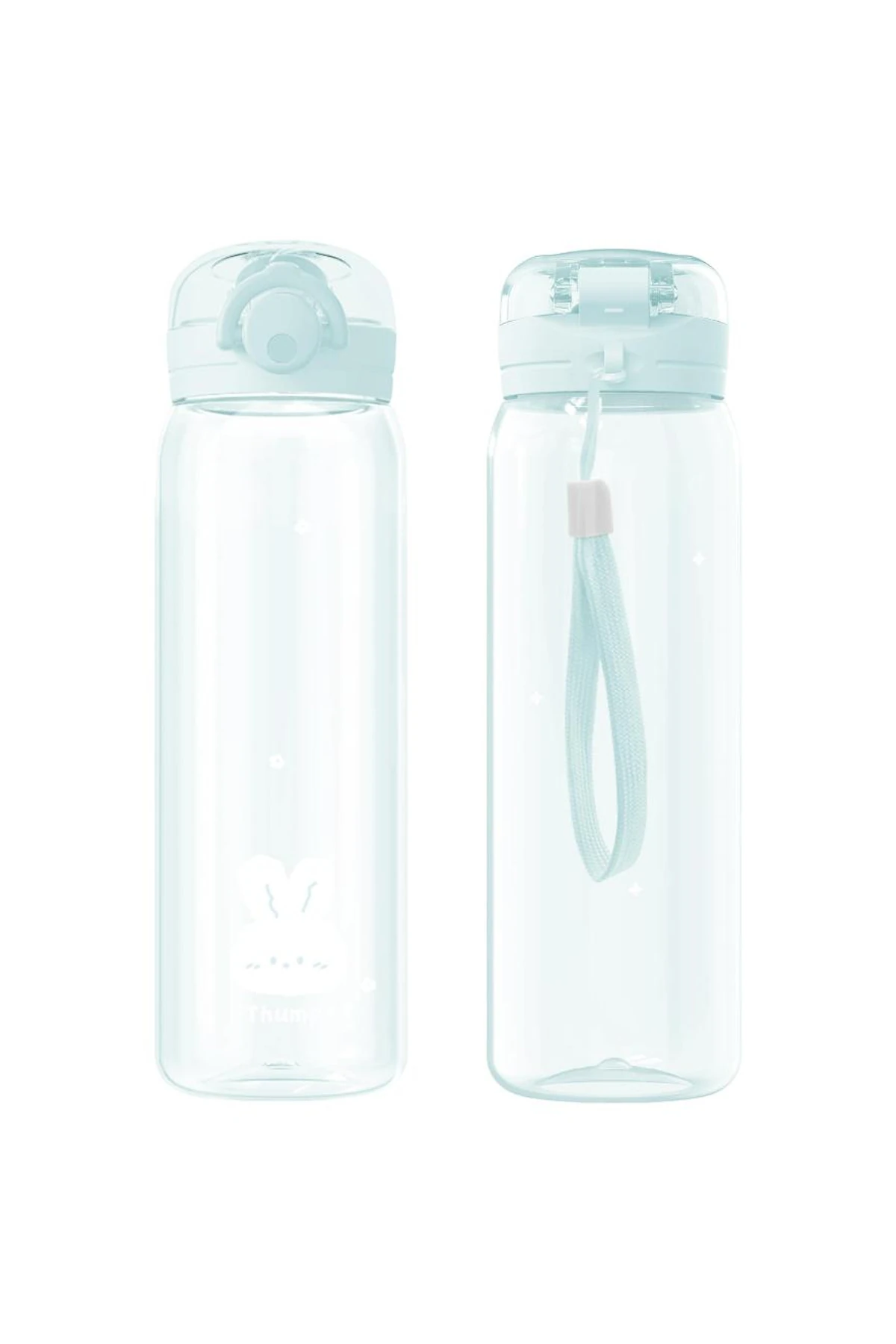 Hayvan Serisi Kapaklı Plastik Şişe 620 mL (Mavi)