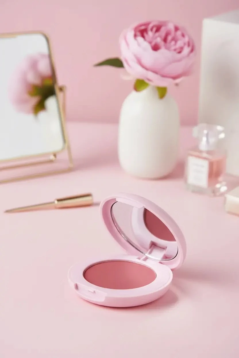Miniso Lisanslı Minimalist Serisi Toz Allık No 07 - Pembe Bronz Tonlu ve Aynalı Kapaklı İpeksi Dokulu Toz Allık