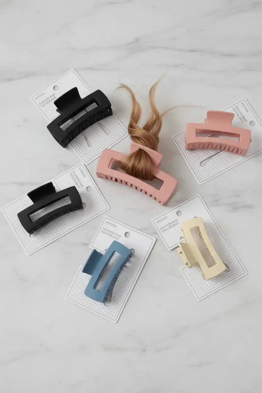 Miniso Lisanslı Dikdörtgen Kıskaçlı Toka 9 Cm – Modern Tasarım Sağlam Tutuşlu Saç Aksesuarı