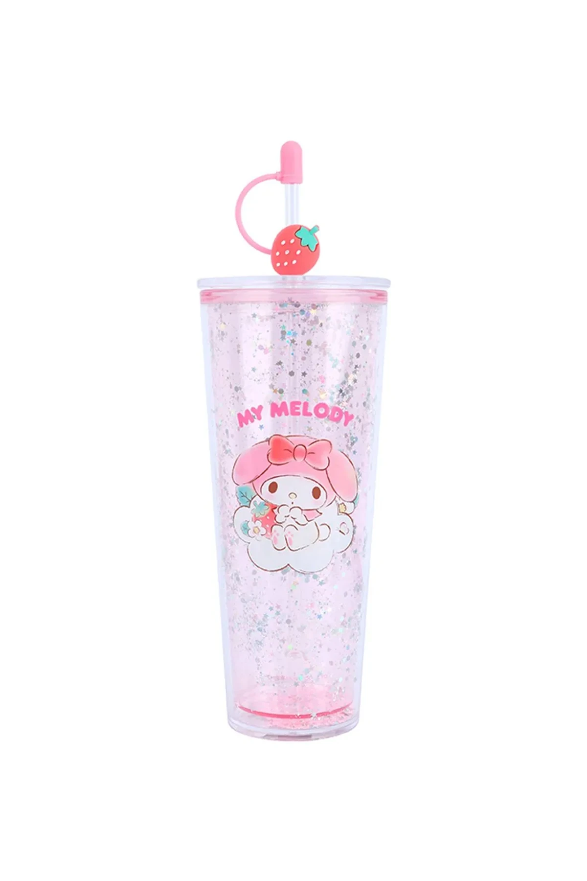 Sanrio Lisanslı Çift Cidarlı Pipetli Plastik Şişe (800Ml) - My Melody (Outlet)