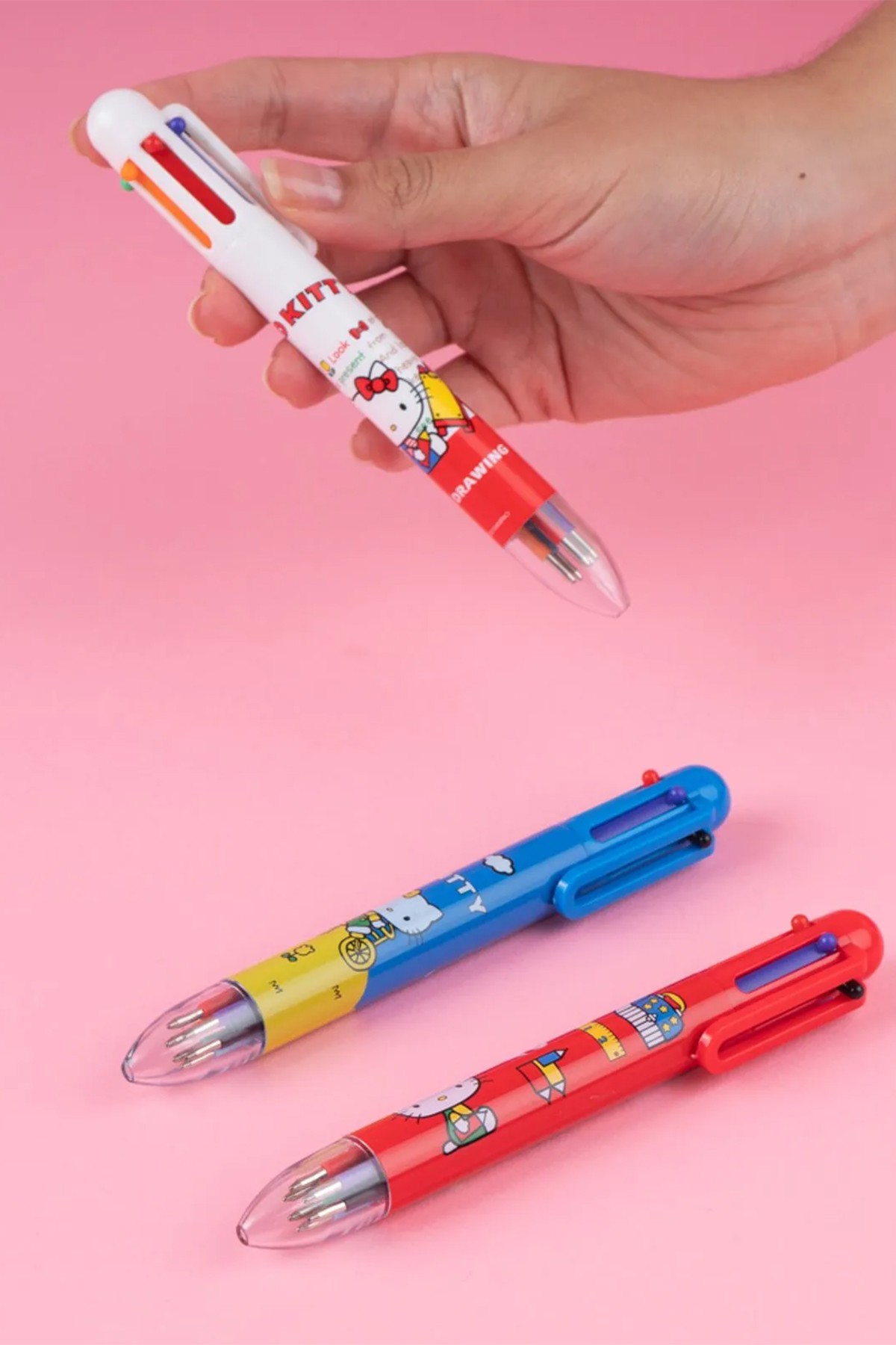 Sanrio Lisanslı 6 Renkli Çoklu Tükenmez Kalem - Hello Kitty