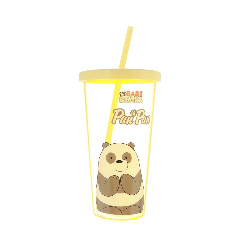 We Bare Bears Lisanslı Pipetli Plastik Şişe (600ml) - Panda
