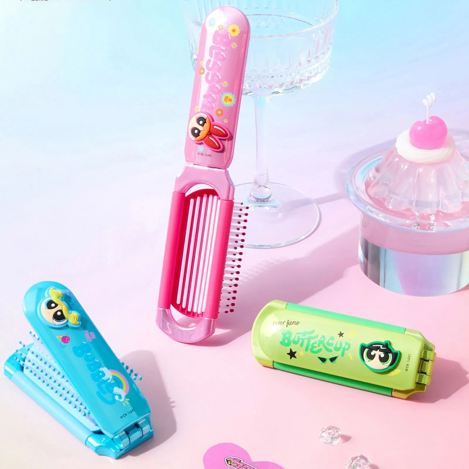 Powerpuff Girls Lisanslı Aynalı Saç Fırçası - Bubbles