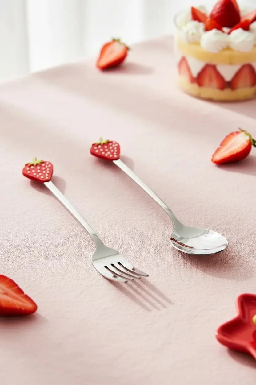 Strawberry Serisi Çatal ve Kaşık Seti