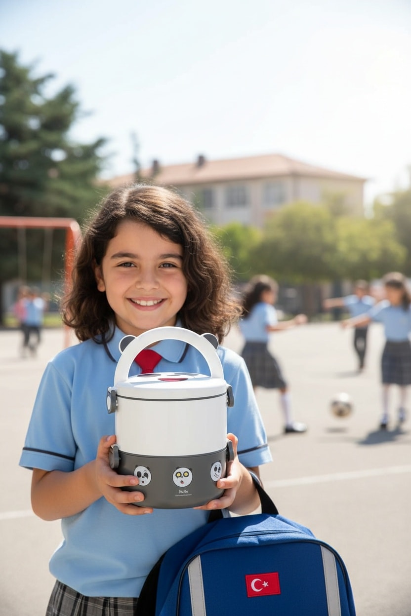 We Bare Bears Lisanslı Çift Katlı Yemek Kabı (1850ml) - Panda
