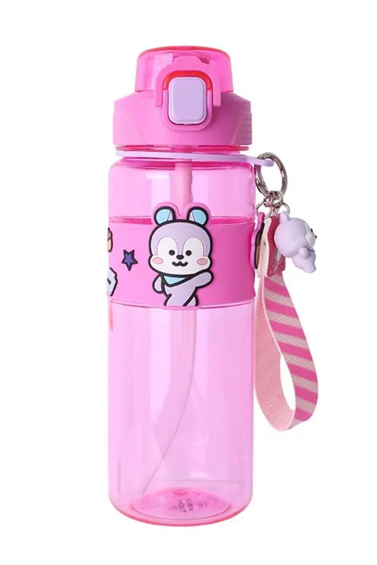 BT21 Lisanslı Askılı ve Kılıflı Plastik Şişe (800mL) - Mang