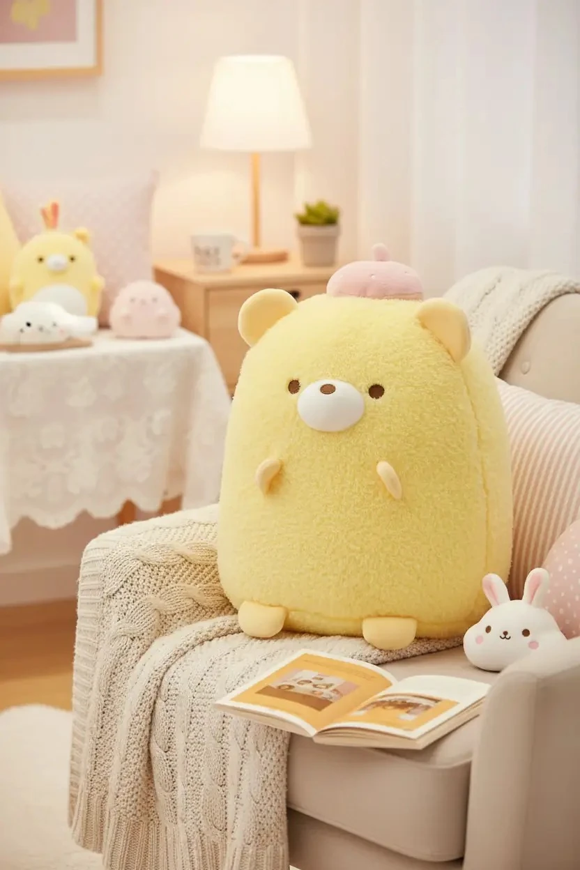 Miniso Lisanslı Tavuk Peluş Oyuncak 27 Cm – Yastık Formlu Yumuşacık Sevimli Tasarım