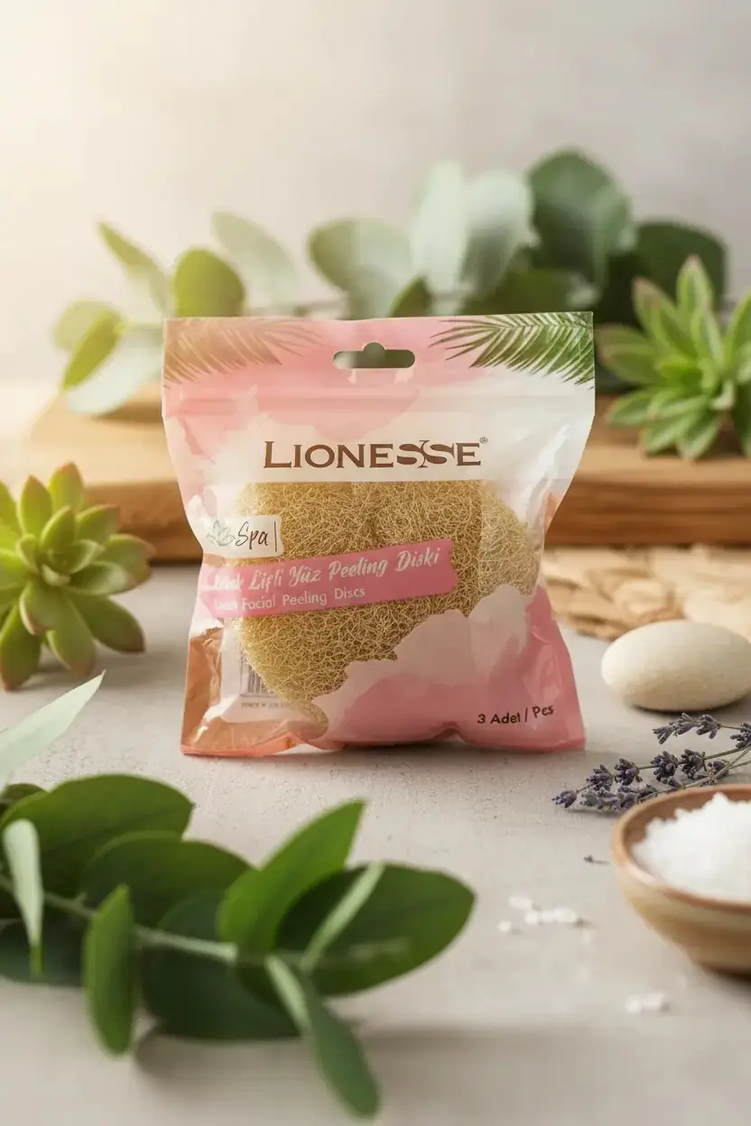 MINISO Lionesse Doğal Kabak Lifli 3'Lü Yüz Peeling Diski – Ölü Deri Arındırıcı