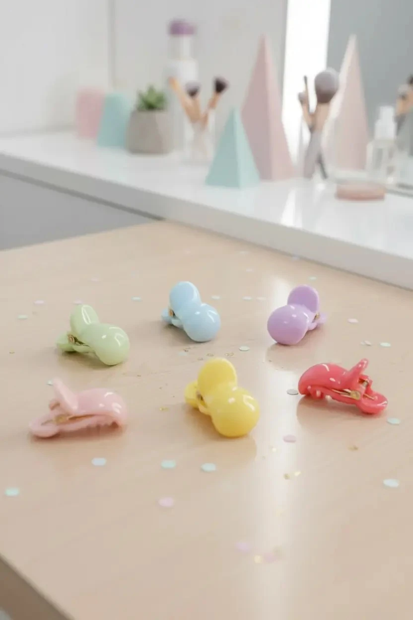 Miniso Lisanslı Saklama Kutusunda Şeker Rengi Saç Tokaları (30 Adet) – Renkli & Dayanıklı Set