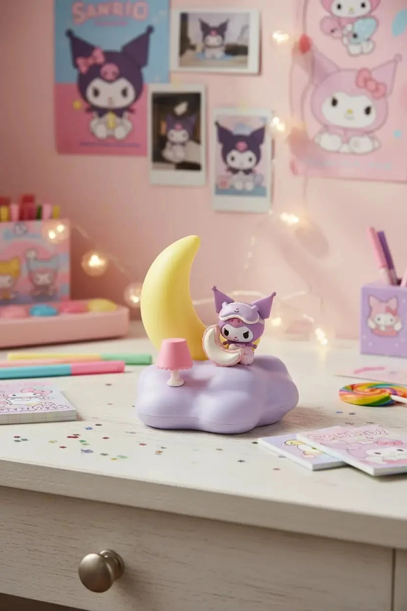 Sanrio Lisanslı Kuromi Düş Serisi Led Gece Lambası – Yumuşak Işıklı & Dekoratif