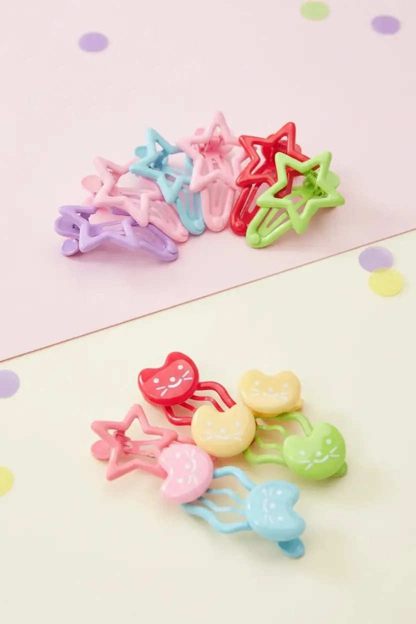 Miniso Lisanslı Sevimli Ördek Klipsleri 5li Paket – Çanta Aksesuarı Karışık Renkli Süs