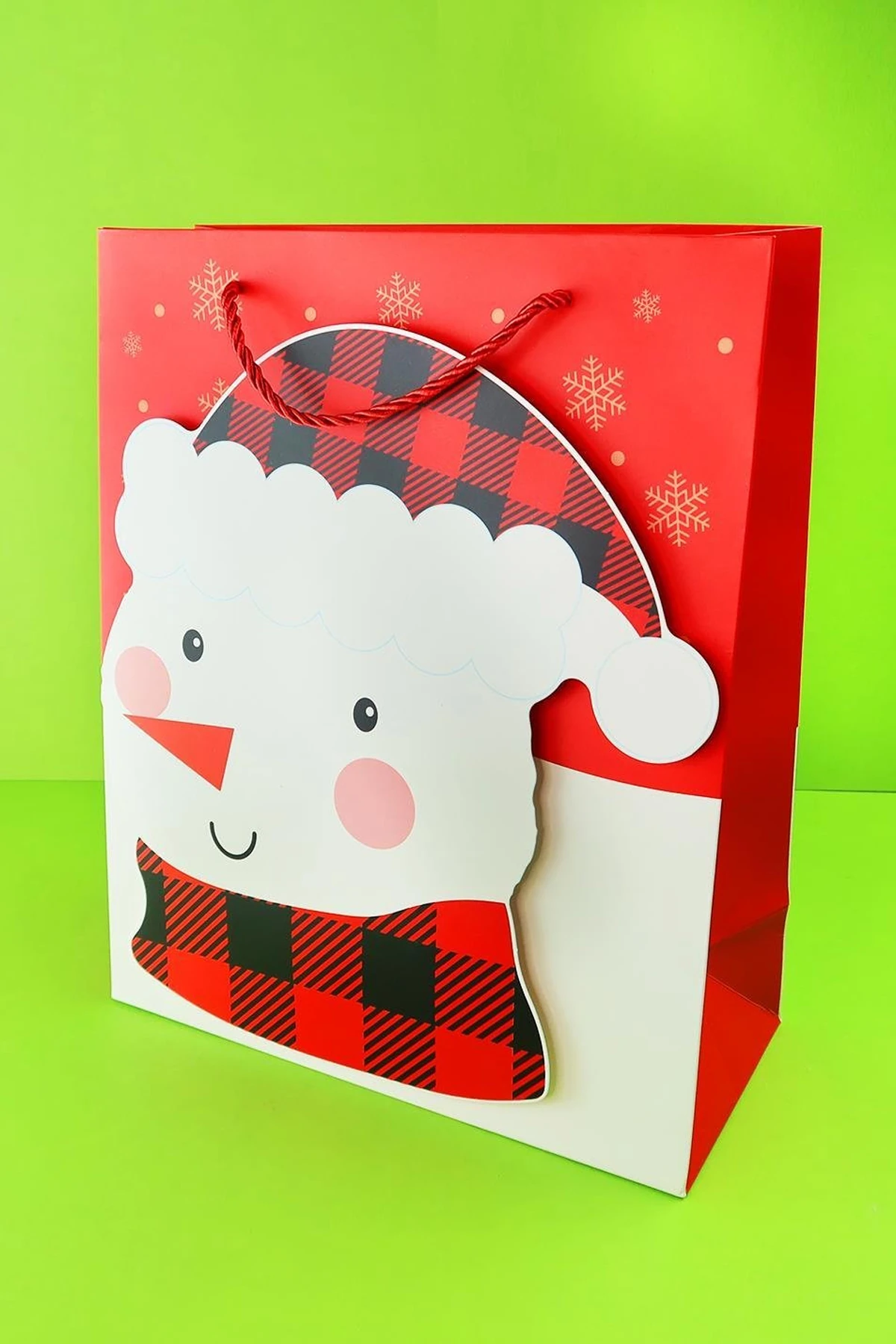 Yılbaşı Desenli Karton Çanta 32x26 Cm