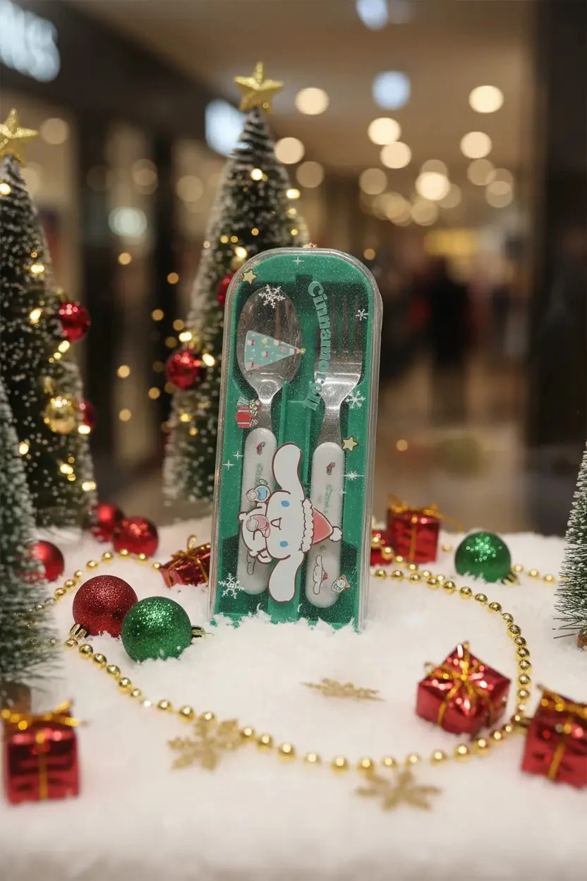 Sanrio Lisanslı Yılbaşı Koleksiyonu Çatal Kaşık Set - Cinnamoroll