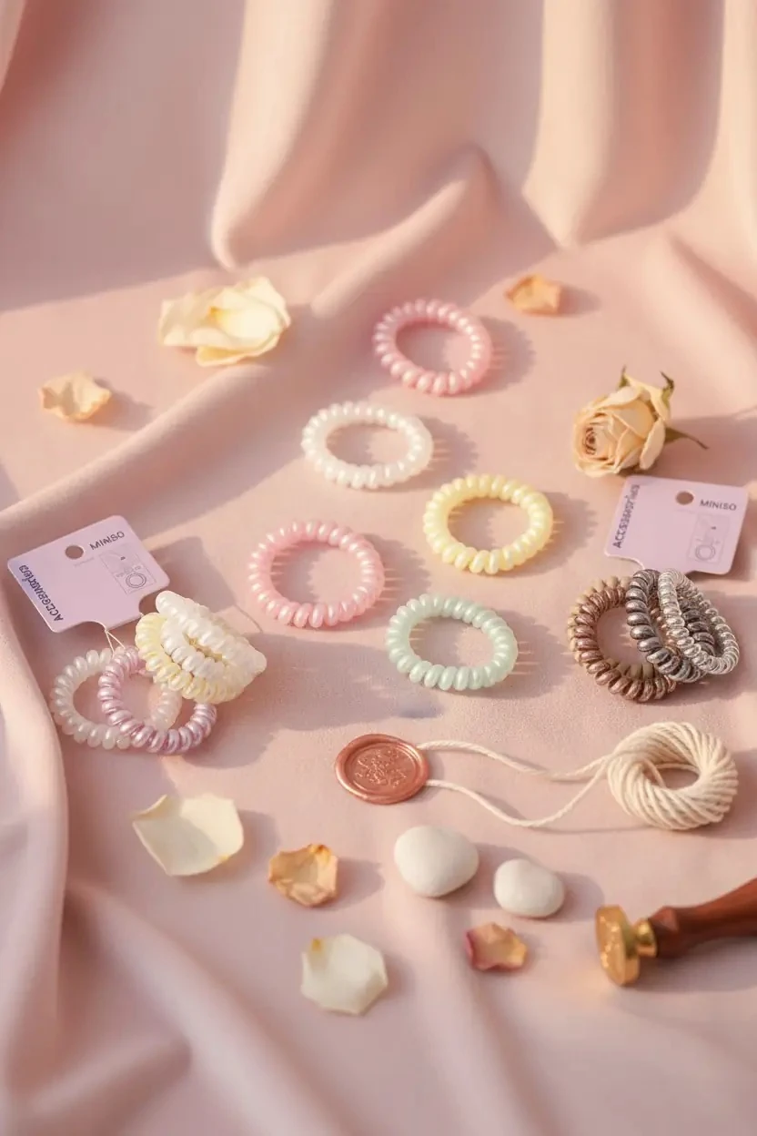 Spiral Saç Lastiği (5 Adet) - Simli