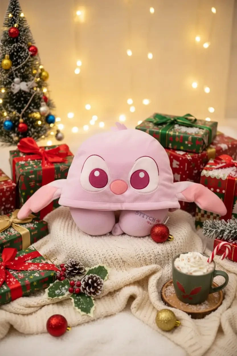 Disney Lilo & Stitch Lisanslı Kapüşonlu Boyun Yastığı - Angel