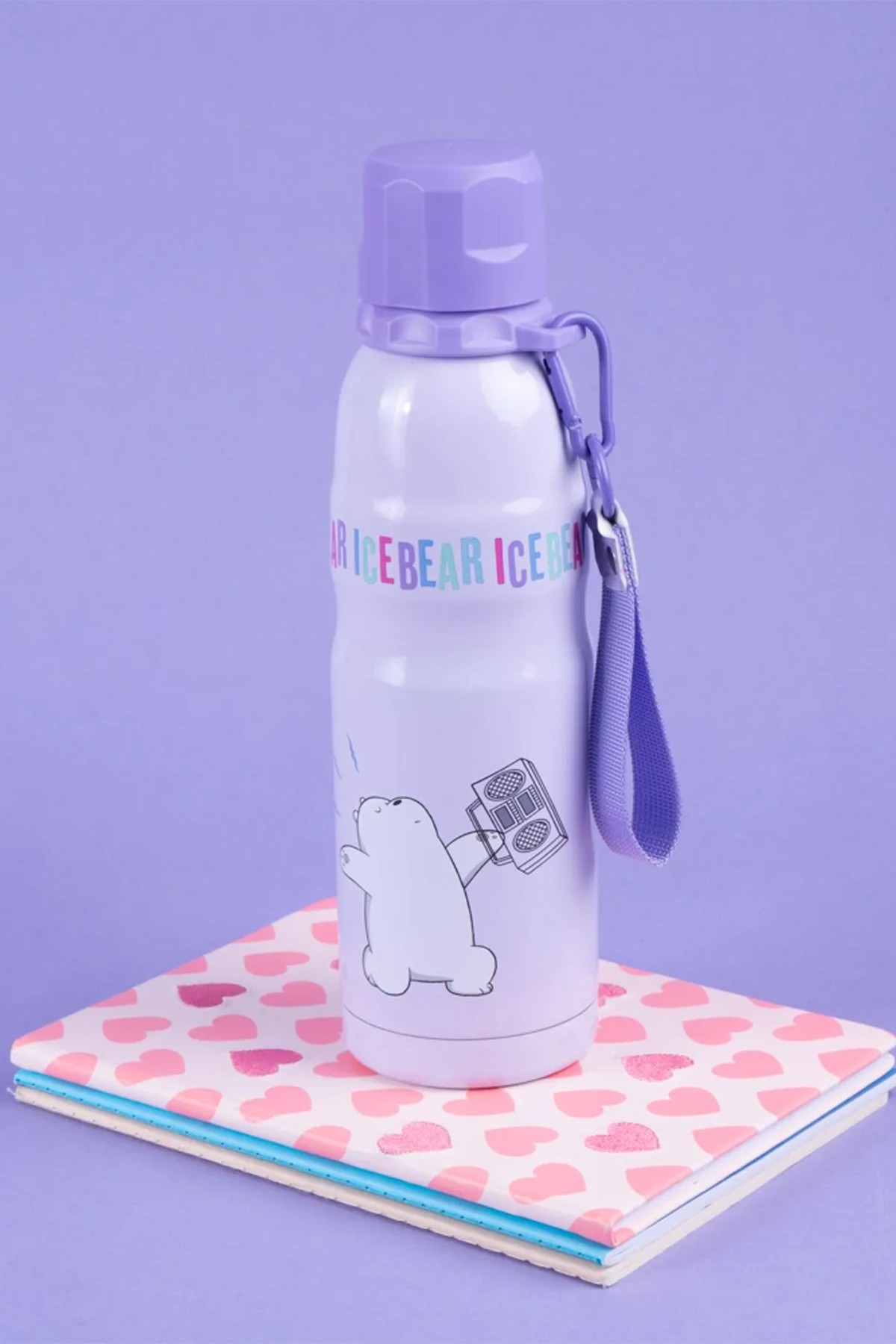 We Bare Bears Lisanslı Tutma İpli Termos (600ml) - Kutup Ayı