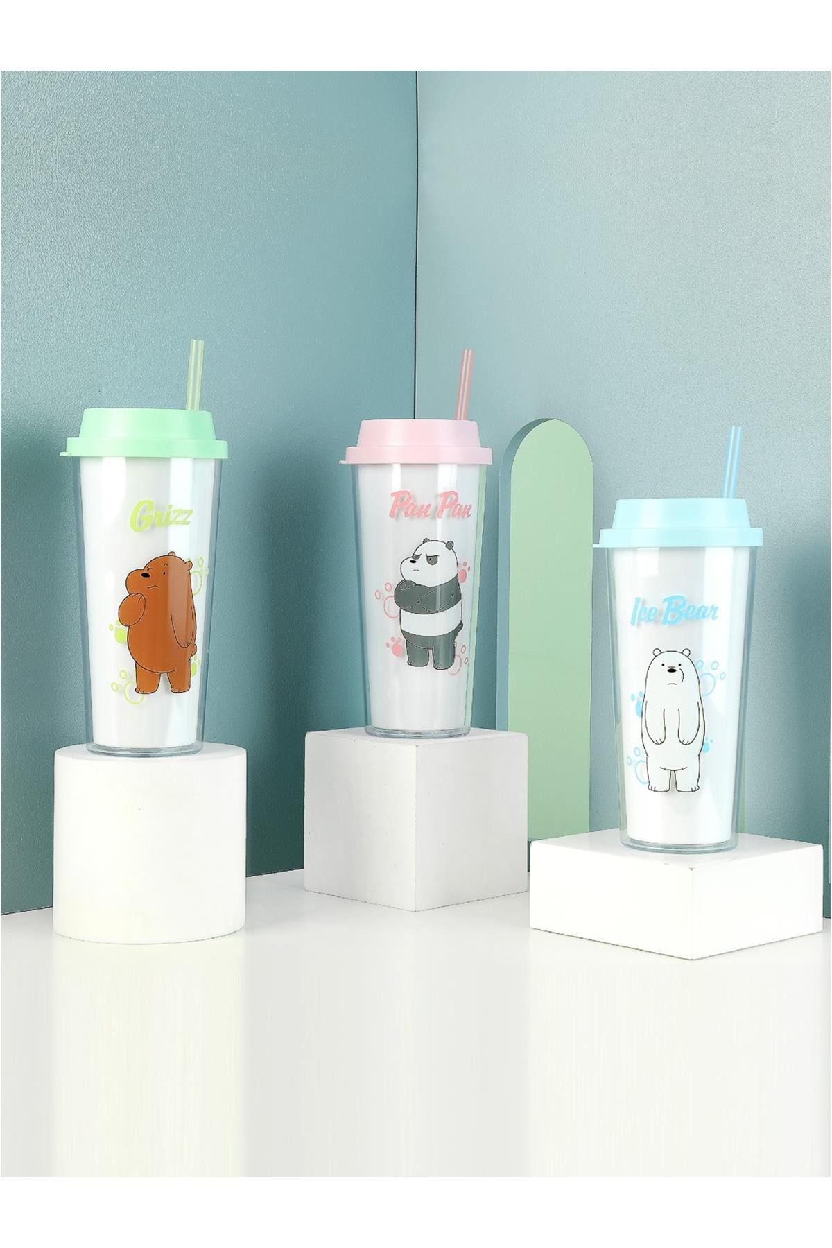 We Bare Bears Lisanslı Kutup Ayısı Pipetli Şişe 550Ml