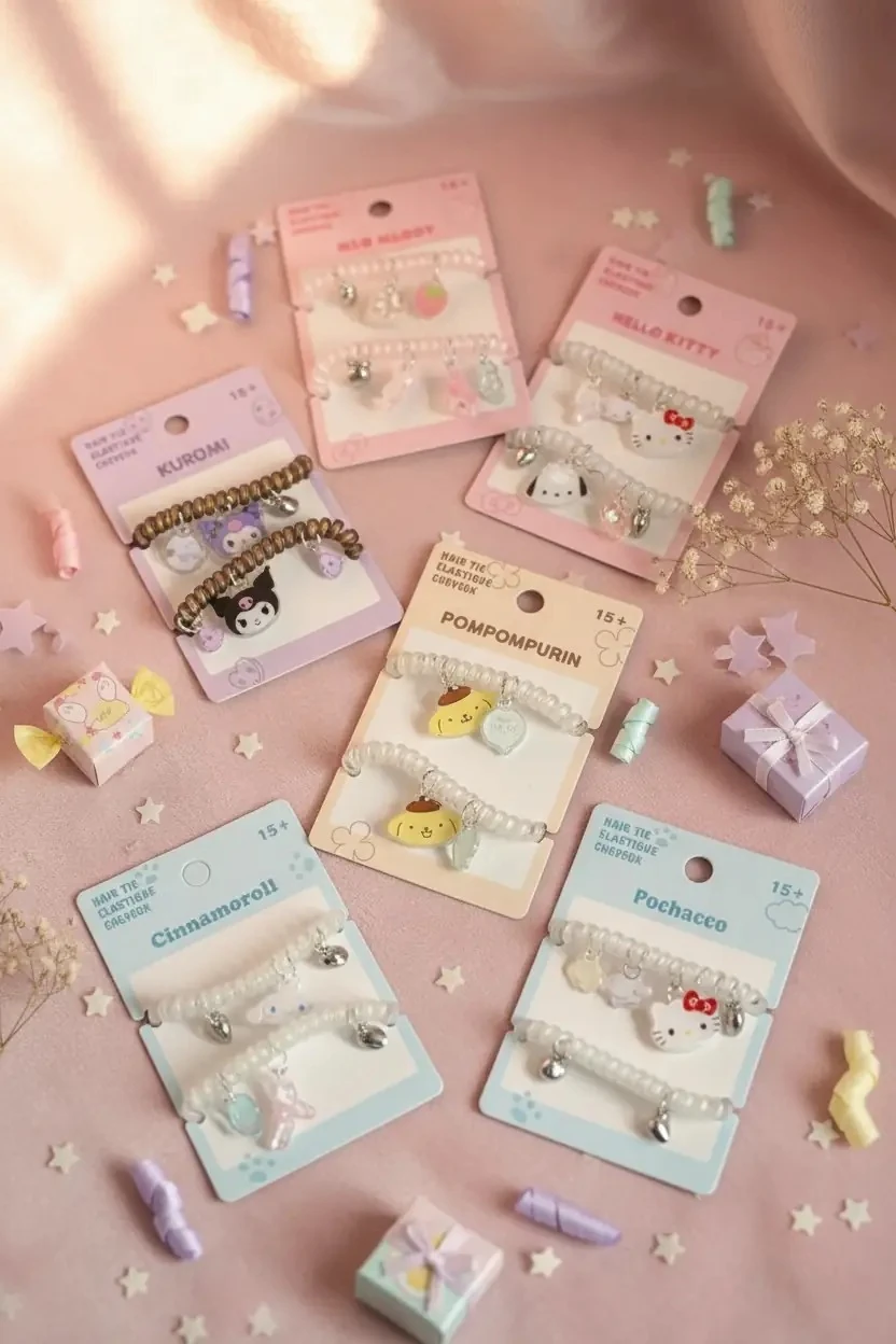 Hello Kitty Lisanslı Kolye Spiral Saç Tokası (2 adet)