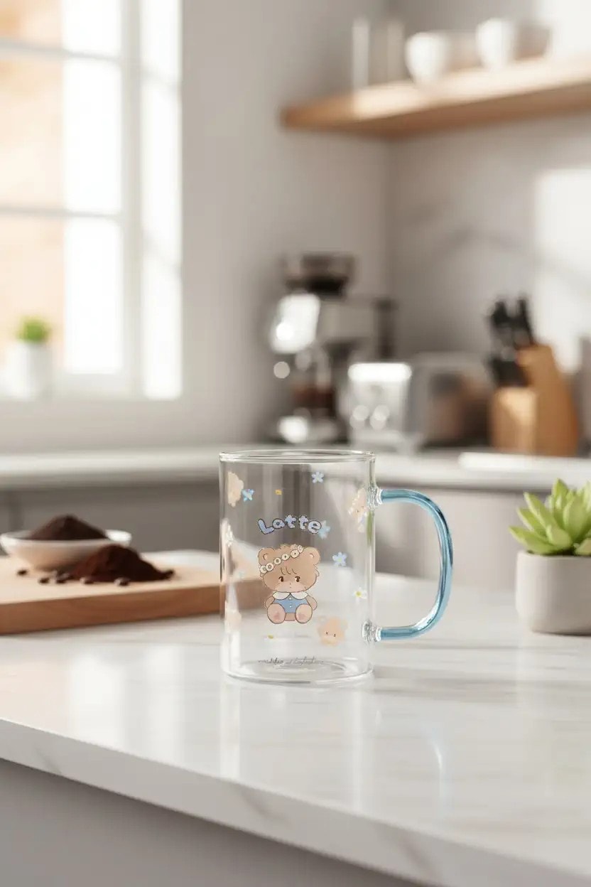 Mikko Lisanslı Borosilikat Cam Bardak (420ml) - Latte