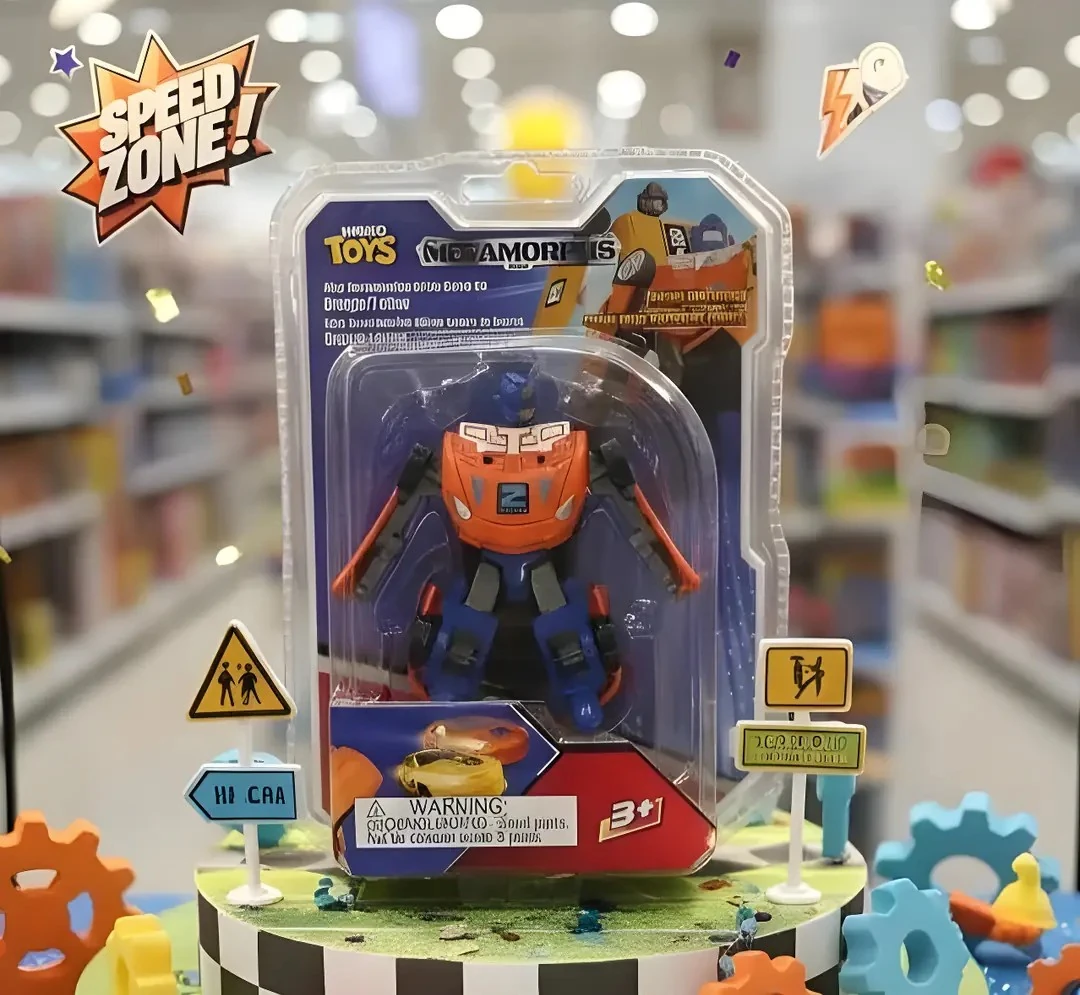 Metal Robota Dönüşen Yarış Arabası (Turuncu / Sarı)